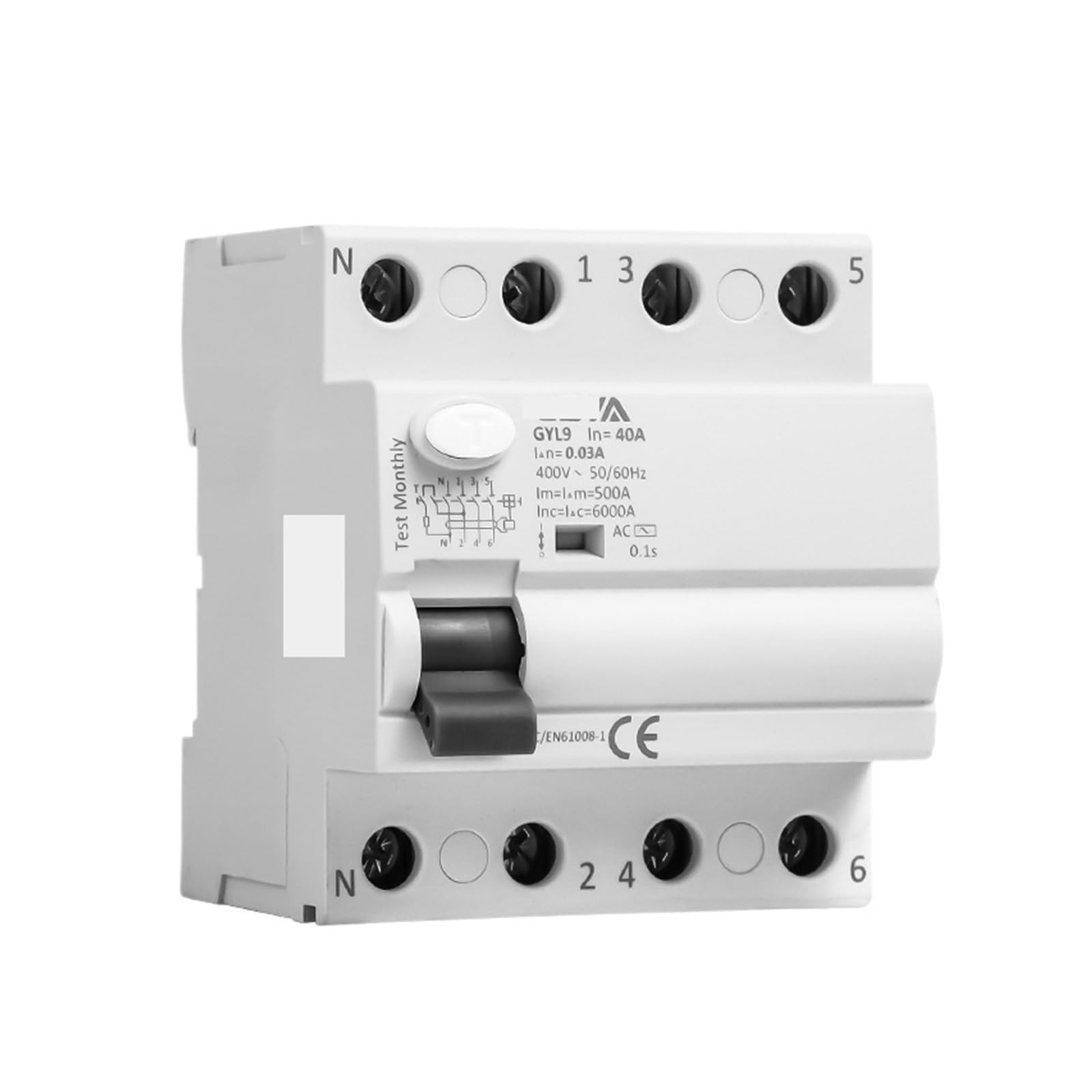 Wyłącznik różnicowoprądowy, elektromagnetyczny wyłącznik różnicowy, wyłącznik bezpieczeństwa 4P 40A 63A 100A