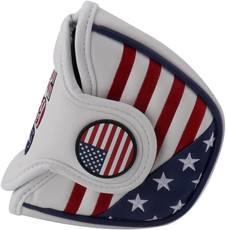 HISTAR Golf Putter Head Cover Magnetic Mallet Putter Cover with USA Stars Stripes for Scotty Cameron Odyssey Putter Cover