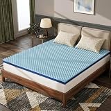 3 Inch Queen Mattress Topper - Reversible Medium Firm Memory Foam Bed Pad with Cooling Gel Egg Crate - Back Pain Relief & Cool Sleep