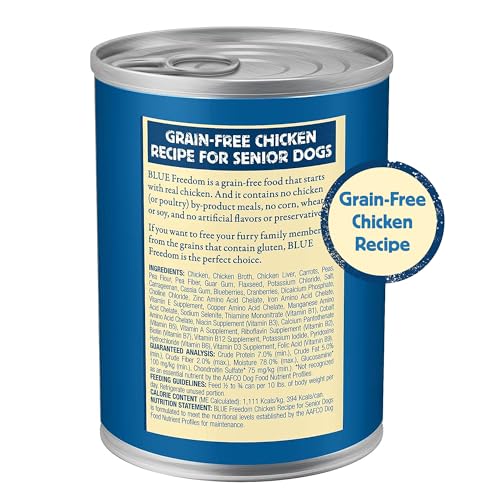 Blue Buffalo Freedom Grainfree Senior Wet Dog Food Free of Glutens  Artificial Preservatives Made with Natural Ingredients Chicken Recipe 125oz Cans 12 Count  Cucciolini Doodles Blue buffalo freedom grain free senior wet dog food free of glutens  artificial preservatives made with natural ingredients chicken recipe 12 5 oz Cans 12 count   cucciolini doodles