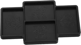 POPETPOP Cuadro De Mahjong Predeterminado Organizador Mahjong Dingque Bandeja De Disco Dingque Juegos De Viaje para Adultos Majong Negro El Plastico