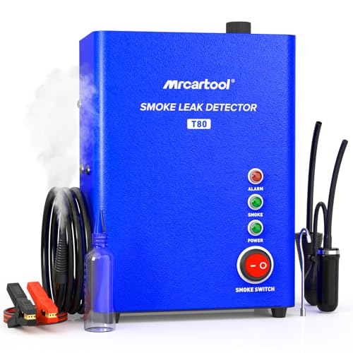 Máquina de Humo para Coches T80 - Detector de Fugas EVAP 12V con Bomba de Aire Integrada y Medidor de Nivel de Aceite, Probador de Fugas de Combustible y Vacío para Coches, Motos, Barcos y Vehículos