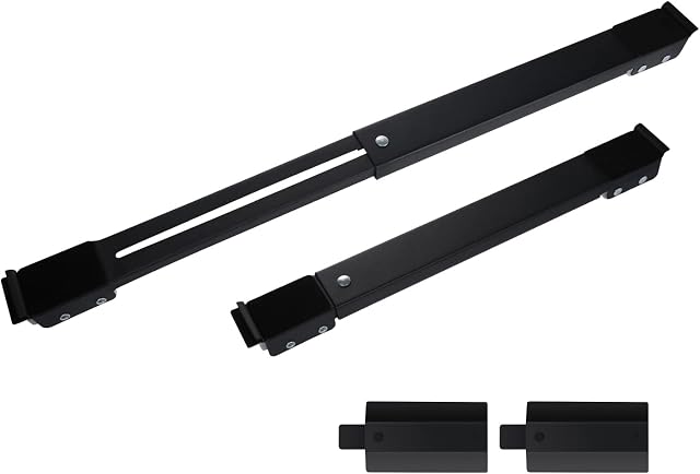 2pcs Appliance Rollers Heavy Duty, Max 27.6 in Heavy Appliance Base Easy Sliders Appliance Movers Refrigerator Wheels for Move Washing Machine Dryers Furniture (Black, Upgrade Wheel)