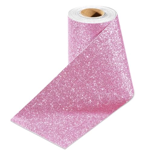 Stickyart Rosa Glitzer Tapete 10 x 400cm Selbstklebende Möbelfolie Kinderzimmer Mädchen Glitzer Klebefolie Deko-Folie Mädchenzimmer Basteln...