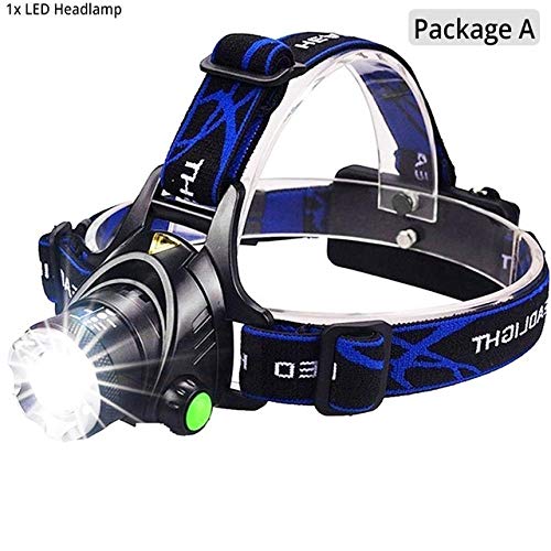 wwwl Lampe frontale LED L2/T6 Zoom 6000/8000 lumens Lampe frontale lampe frontale lampe de poche lampe frontale lampe frontale lampe 18650 pour la pêche et la chasse