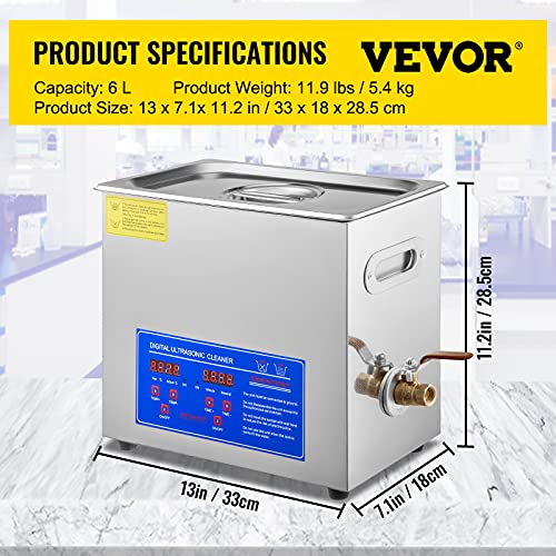 Vevor XQ-WUDK-22WM Ultrasonic Cleaner With Digital Timer & Heater thumb #7