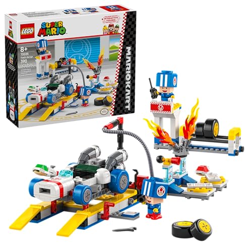 LEGO Super Mario: Mario Kart Toad's Garage - Nintendo Toy Building Set for Kids, Boys & Girls, Ages 8+ - Collectible Mario Kart Toy for Fans with 2 Blue Toad Figures - Gift Idea for Birthdays - 72035