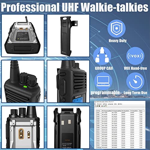 Samcom Fpcn30A Two Way Radios Long Range 5 Watts Walkie Talkies For Adults Rechargeable 2 Way Radios Uhf Programmable Handheld Business Radio 1500Mah Battery With Earpieces,Group Call, 6 Packs #TOP4
