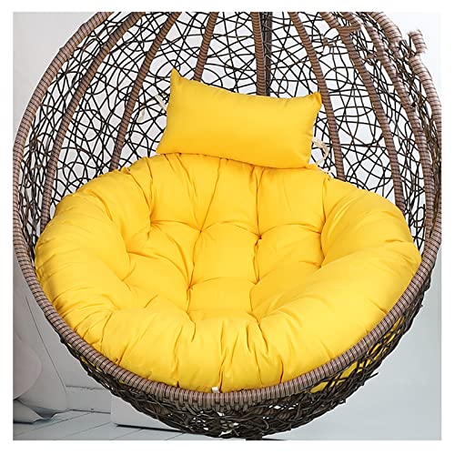 Cojín para Silla Cesta Colgante, Cojín de Silla Colgante de Huevo, cojin para Sillon de Columpio, Cojines Sillas Colgantes Jardin, Patio, Exterior Cojín para Silla Colgante, (Color:Amarillo)