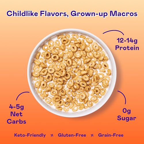 Image of Magic Spoon Cereal - High Protein Cereals - Sugar Free Snacks & Breakfast Food - Grain & Gluten Free Cereal - Low Carb & Keto Friendly - 4 Pack: Fruity, Cocoa, Chocolate Chip Cookie, Maple Waffle