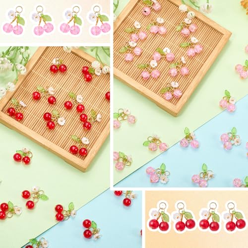LEGENTLISUR Resin Cherry Charms for Jewelry Making, Multicolor, 30 Pcs by LEGENTLISUR - Used condition - Image 3
