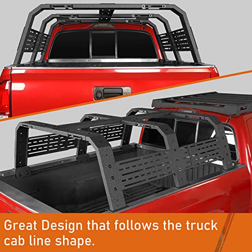 Image of Hooke Road 18.8 inch High Overland Bed Rack for Full-Size Trucks w /Bed Rails - Compatible with Toyota 07-23 Tundra & 05-25 Tacoma 6' Bed