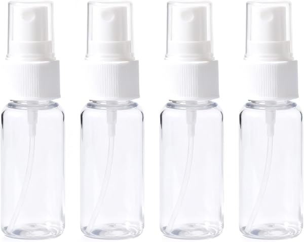 Sprühflasche 4 X 20ml Kleine Sprühflasche Spray Bottle Transparente Zerstäuber Flaschen Tragbares Reiseflaschen Set Leer Kleine Kosmetika Sprayflasche für Parfüms Öle Alkohol und Wasser (4 x 20ml) - 1