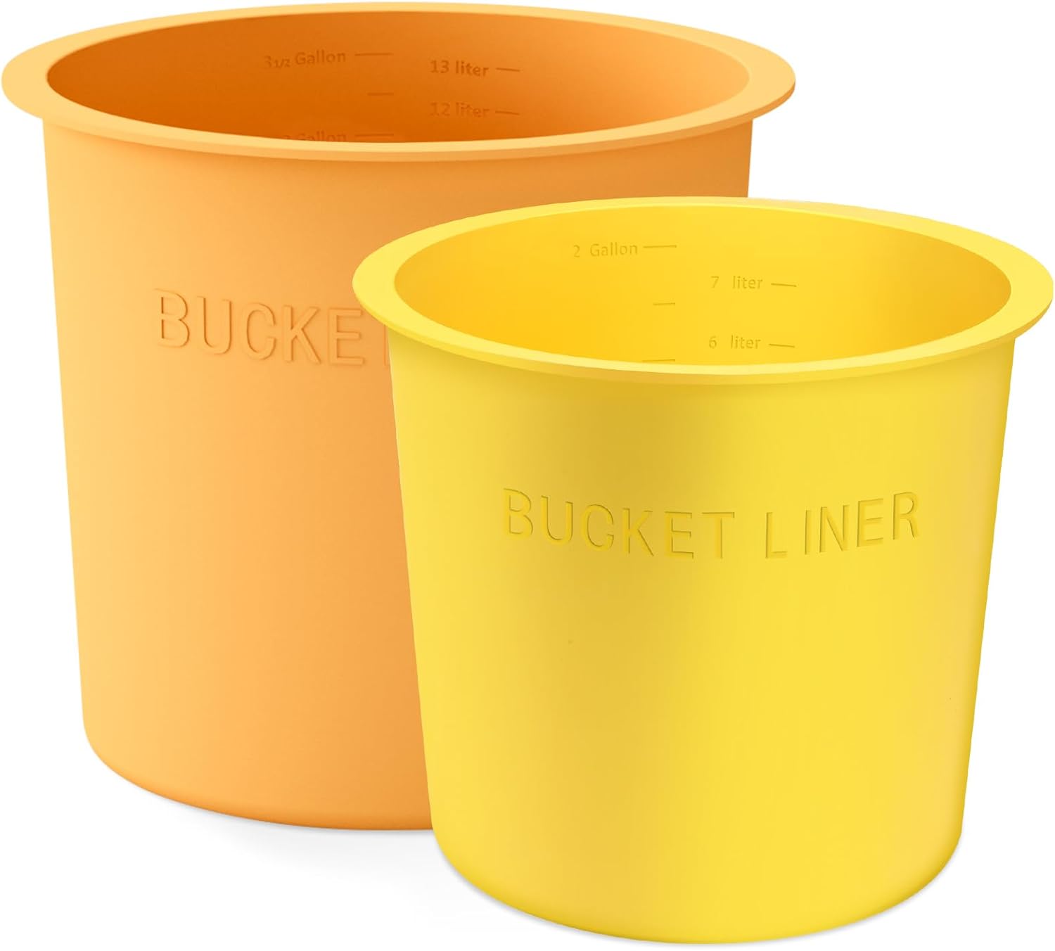2 Gallon and 3.5 Gallon Silicone Bucke Liner for Reusable for Concrete Mix & Thinset 2PCS Bucket Liner