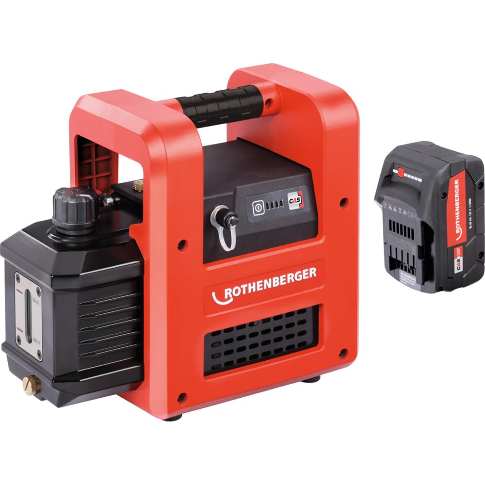 ROTHENBERGER ROAIRVAC R32 5.0 CL Basic Set Vakuumpumpe mit ROBUCKET | 1000003233 | Pumpe für Klimaanlagen, Kälteanlagen, Wärmepumpen