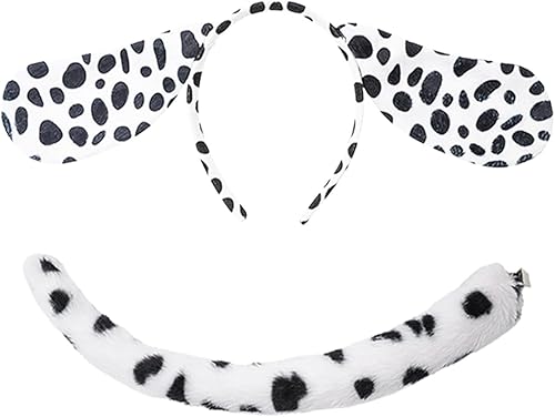 Miniatura 3 de Z-Shop Disfraz de dálmata para niños y niñas, traje de 101 días de escuela, camisa, diadema, orejas y accesorios de cola