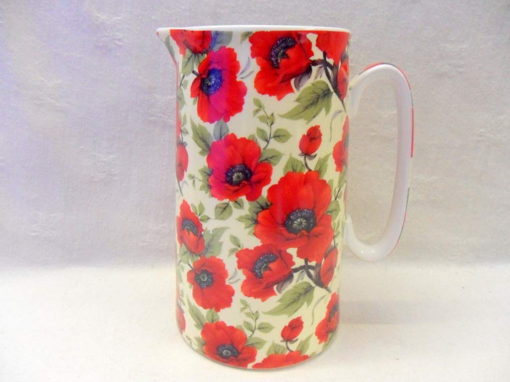 Abbeydale Collection Multicolor Red Poppy Design Large Size Jug For The