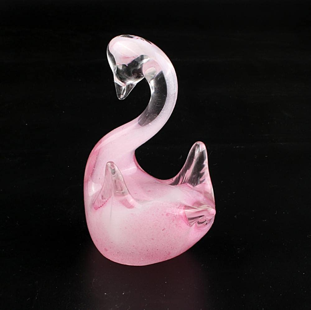 Escultura de cisne de cristal soplado a mano Estatua de animales de escritorio Pisapeles Decoración de hogar Oficina Regalo de cumpleaños