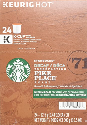 Starbucks Decaf Pike Place Roast, K-Cup for Keurig Brewers, 96 Count