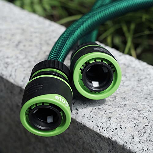 Funjee 1/2" Garden Hose Plastic Quick Connector With Water Stop Set, Simple Replacement, Great Hose-Gripping Power, Prevent Hose Twisting, Qd Fittings (2, 1/2”) #TOP7