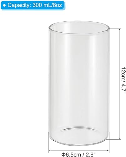 Miniatura 2 de PATIKIL Jarrón cilíndrico de vidrio transparente de 4.7 x 2.6 pulgadas, florero de flores de mesa, jarrón flotante para decoración del hogar,