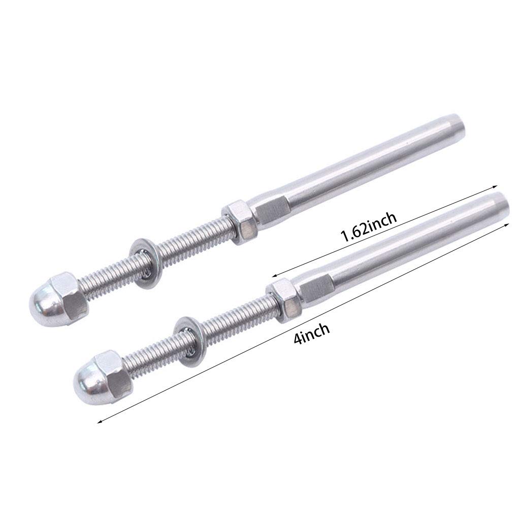 20-Piece T316 Stainless Steel Cable Railing Kit – 1/8" Threaded Swage Stud & Stemball Fittings