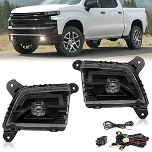 Shocklight LED Fog Lights Compatible with 2019 - 2022 Chevy Silverado 1500 2500HD 3500HD Bumper Lamp with Switch & Harness