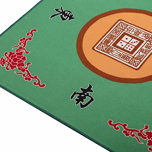 Gustaria Mahjong Mat With 3 Free Dice, Anti Slip And Noise Reduction Table Cover For Mahjong, Poker, Card Games, Board Games, Slip Resistant Mat(Green) 31.5" L X 31.5" W (80Cm X 80Cm) #TOP2