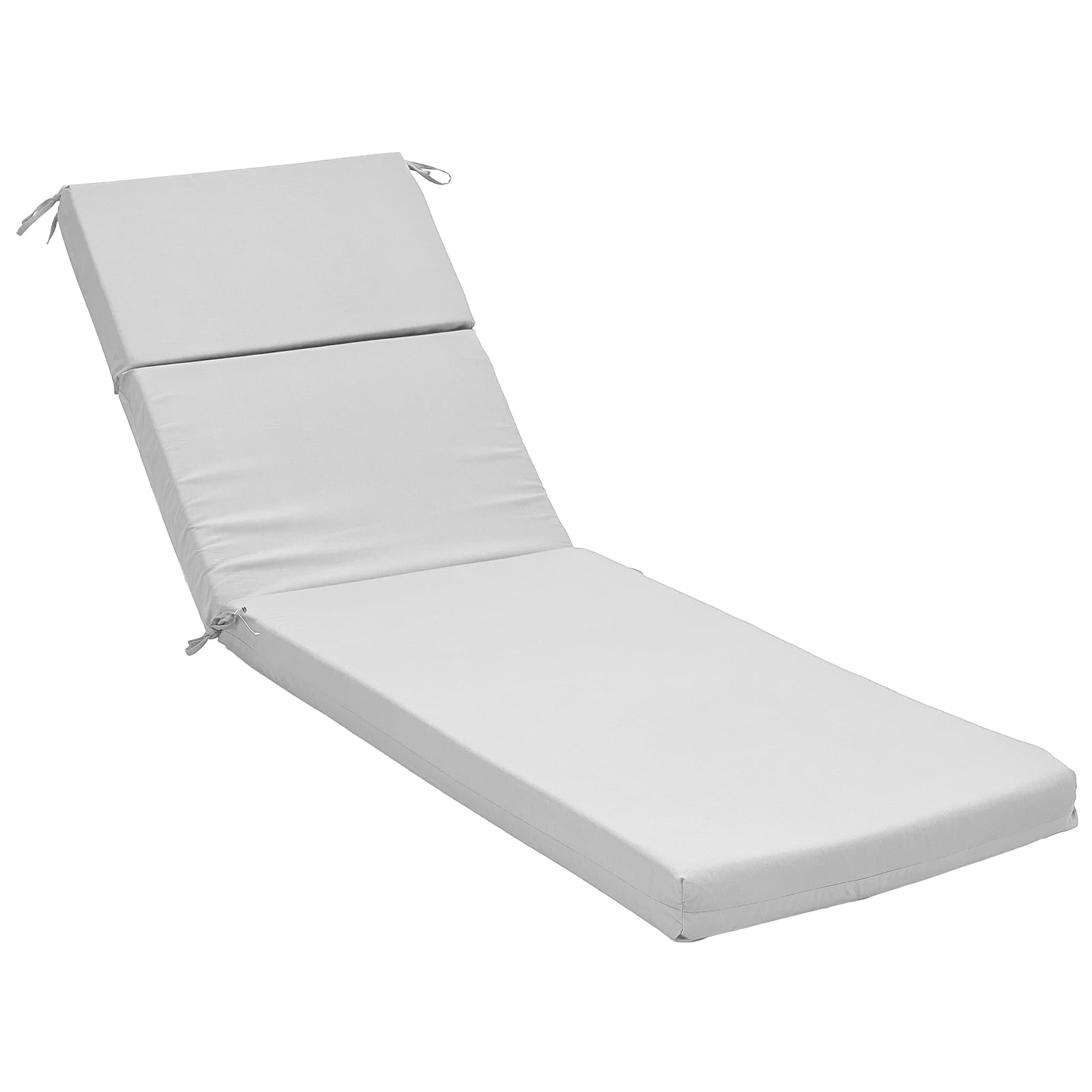 Warmiehomy Sun Lounger Cushion Only, Waterproof Garden Recliner Cushions with Removable Cover, Thicken Foam Filling Steamer Chair Cushions, Comfortable Outdoor Sunbed Cushion 182x55x7.5cm(Light Grey)