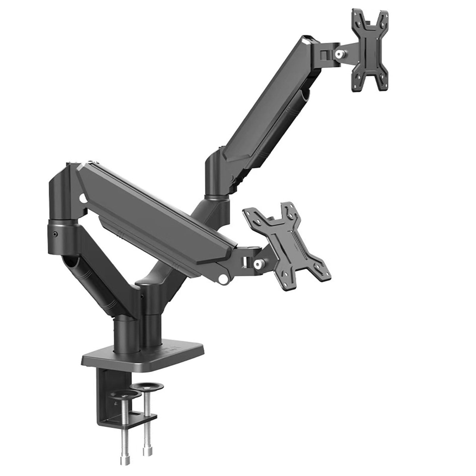 Supporto Per Doppio Monitor, Braccio Ergonomico Da Scrivania Per Monitor Da 17 A 32 Pollici – Portata Fino A 10 Kg (22 Lbs) – Regolabile In Altezza, Girevole, Inclinabile E Ruotabile Black
