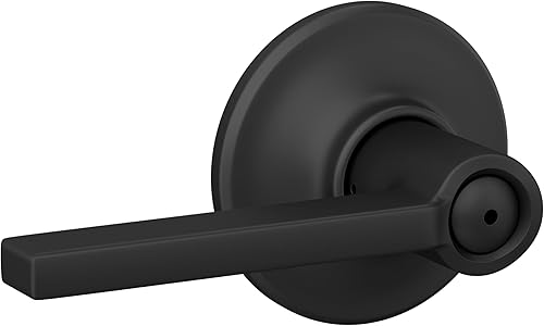 Miniatura 111 de Schlage Latitude F10 LAT 622 CEN Manija de paso con roseta Century, para pasillo y armario, negro mate Mate negro