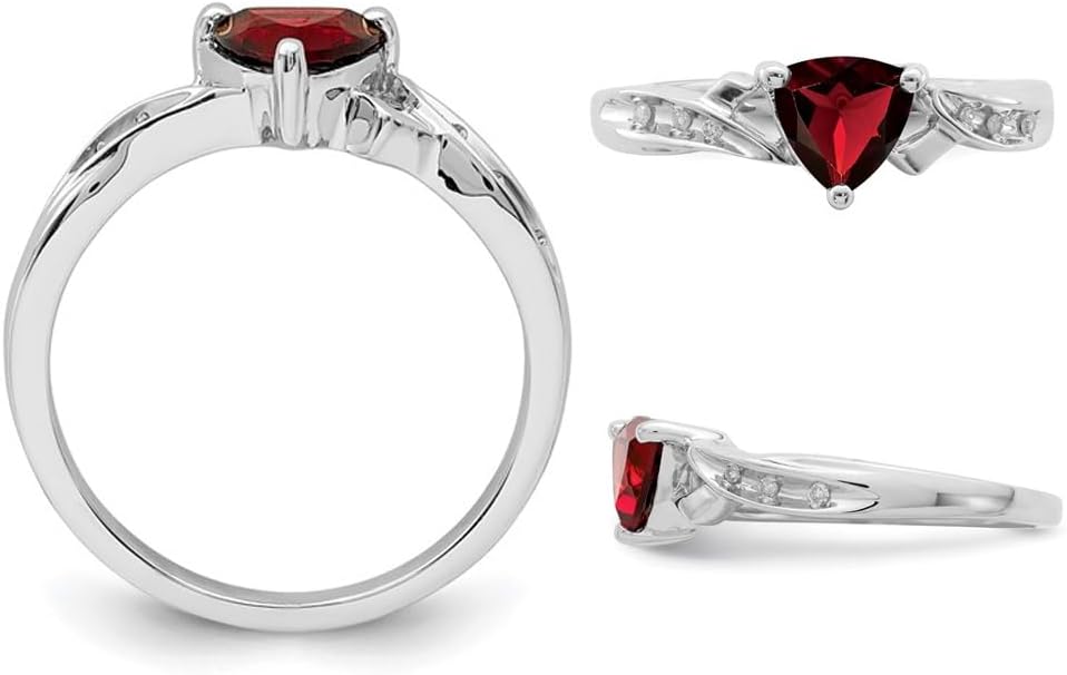 3/5 Carat (ctw) Trillion-Cut Garnet Ring in Sterling Silver - Image 2