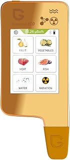 ECO6 Food Tester Nitrate Tester for Fish Fruit Vegetable Meat,TDS Water Tester Radiation Meter Geiger Counter Food Detector for Home Health-Golden