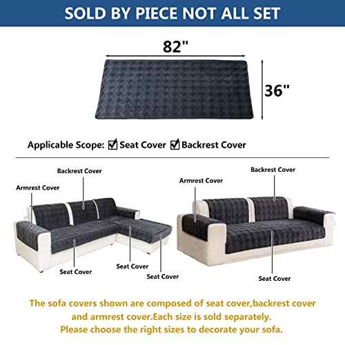 Eismodra Sectional Couch Covers,L Shape Sofa Slipcover Furniture Protector For Dogs Cats Pet Chaise Lounge 3 Cushion Couch Loveseat,Dark Gray 36 X 82 Inches (Only 1 Piece) #TOP4