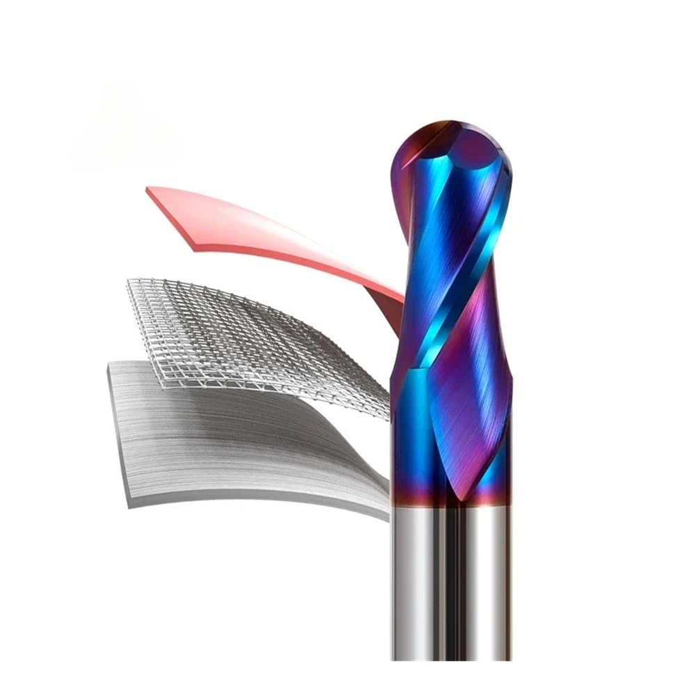 Ball Nose End Mill Tungsten Carbide Cutter CNC Router Bit Milling Tool R0.5 6mm 8mm 10mm 12mm Metal(R6x24xD12x75L)