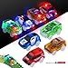 Tracks Cars Magic Light Up Track Cars Toy Glow in The Dark for 3 4 5 6 7 8 Kids Boy Girl, Race Cars with 5 LED Flashing Light Battery Operated Vehicle Compatible w/Most Tracks (4Pcs)