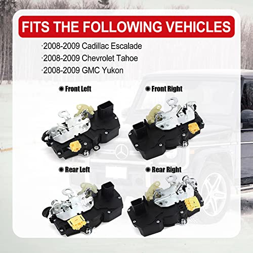 4PCS Door Latch Lock Actuator Replaces for Chevy Silverado Suburban Avalanche Tahoe GMC Sierra Yukon Cadillac Escalade 2007-2009, 4 Kits 931-303 931-304 931-108 931-109 by FEXON - Image 5