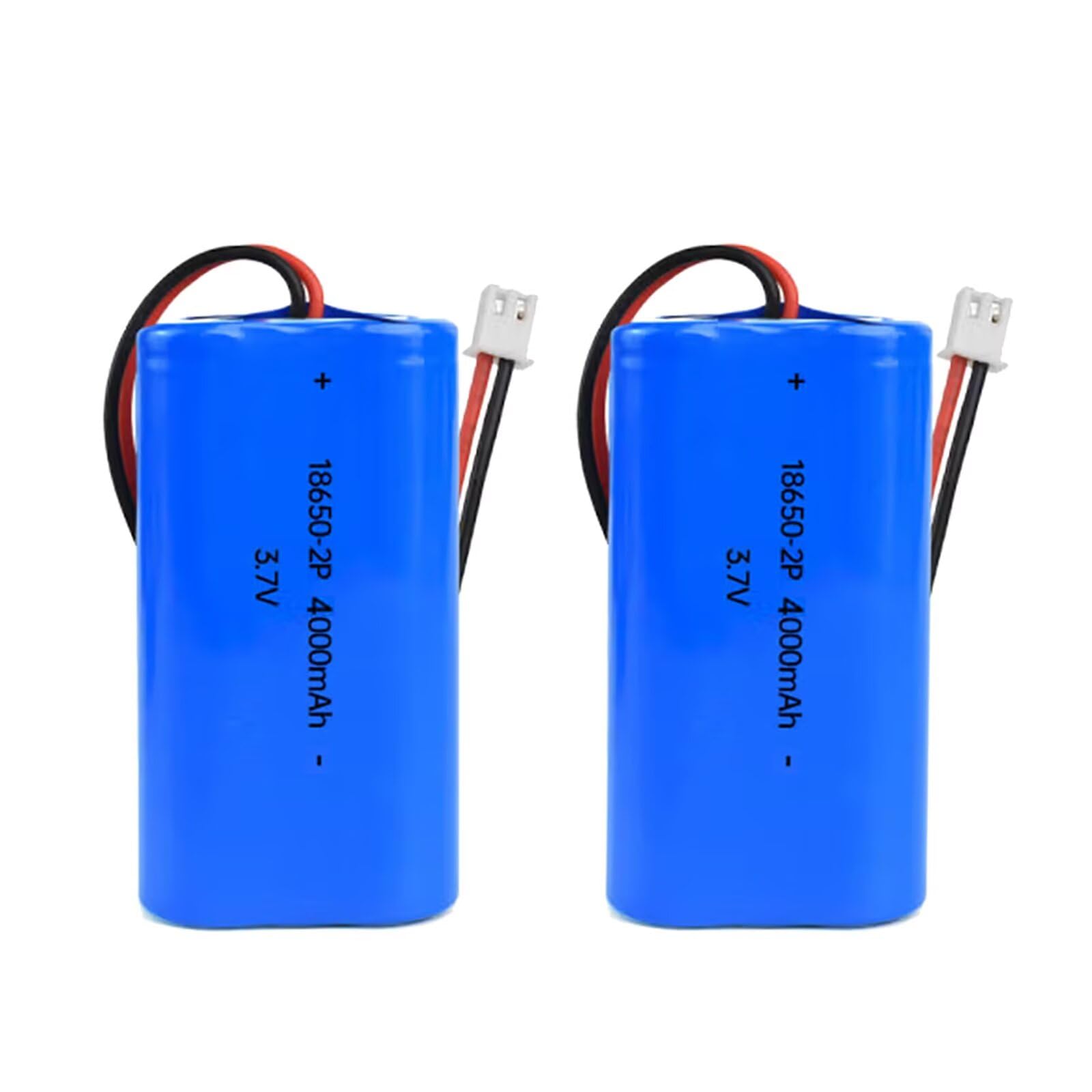 XYHJUAS 2Pcs 3.7V 4000mAh Li-ion Battery Pack 18650 * 2 Cell RC Replacement Rechargeable Battery Pack for Cars Airplane DIY, Fishing Lights,Doorbell,