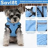 Savlot Hundemantel Wasserdicht Hundejacke Hundepullover mit Reißverschluss Kleine Hunde Winter Warme Jacke Winddicht 2 in 1 Outfit