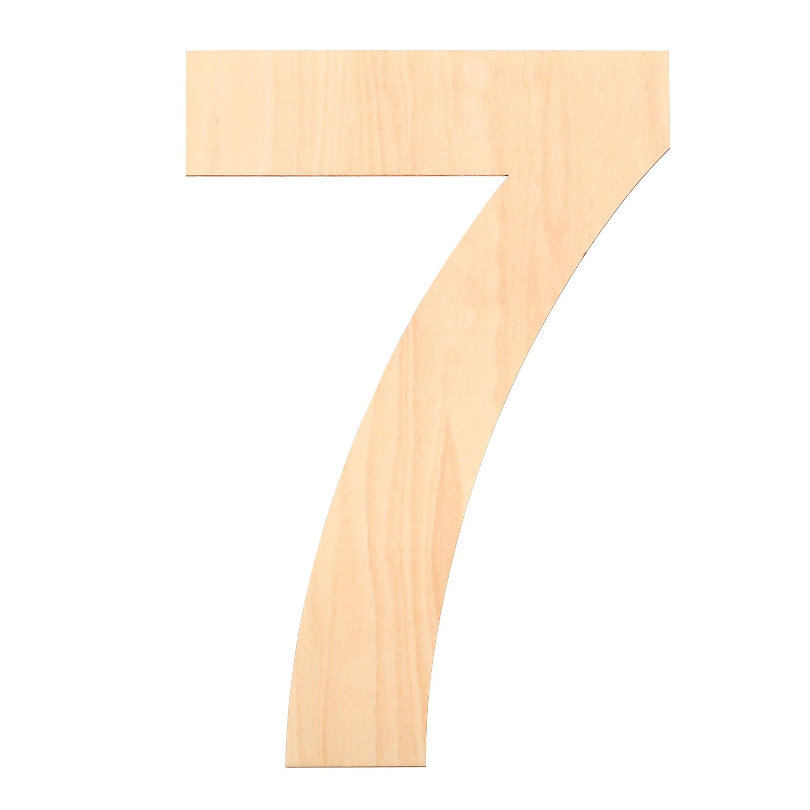 PATIKIL 12 Inch Wooden Number, Blank Wood Number 7 Shape Cutout Paintable Unfinished Numbers Sign for Wall Decor Home Decor