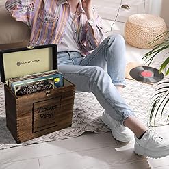J JACKCUBE DESIGN MK701A Boîte de rangement vintage en bois rustique pour disques vinyles 78 tr/min, 45 tr/min, 33 tr… - Les Beatles, Paul McCartney, John Lennon, RIngo Starr, George Harrison J JACKCUBE DESIGN MK701A Boîte de rangement vintage en bois rustique pour disques vinyles 78 tr/min, 45 tr/min, 33 tr… – Image 4