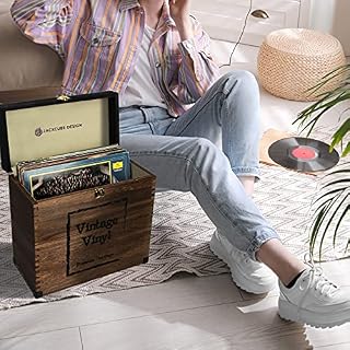 J JACKCUBE DESIGN MK701A Boîte de rangement vintage en bois rustique pour disques vinyles 78 tr/min, 45 tr/min, 33 tr… - Les Beatles, Paul McCartney, John Lennon, RIngo Starr, George Harrison J JACKCUBE DESIGN MK701A Boîte de rangement vintage en bois rustique pour disques vinyles 78 tr/min, 45 tr/min, 33 tr… – Image 4