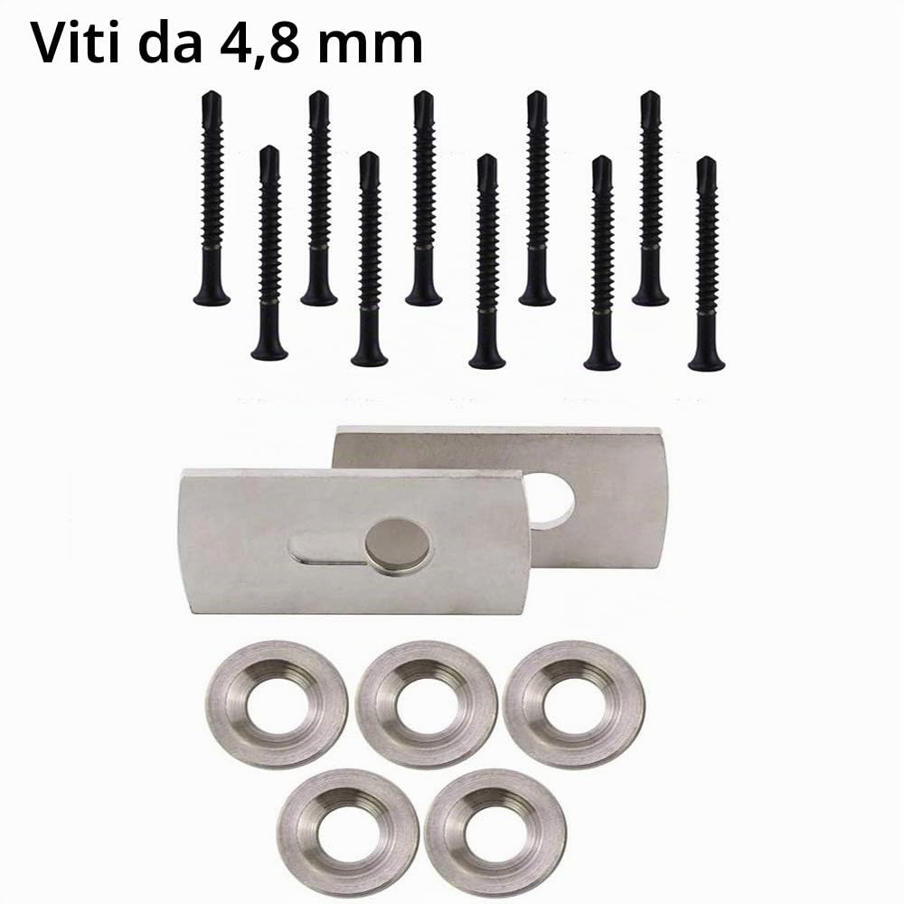 Estrattore di cilindri di serrature professionale per fabbri, con kit composto da viti, flangia, guarnizione, estrattore di cilindri di porte, tirachiodi, in acciaio inox (viti da 4,8 mm)