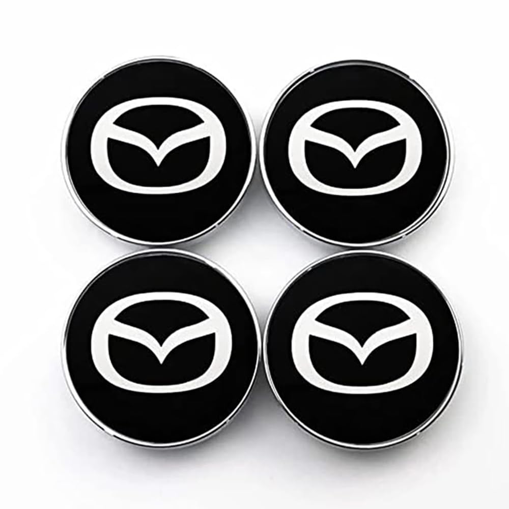 Capuchons de moyeu 60mm pour Mazda : lot de 4 caches centre de roue - 8