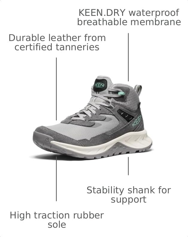 Image of KEEN Women's Hightrail Mid Height Durable Lightweight Breathable Leather Waterproof Hiking Boots