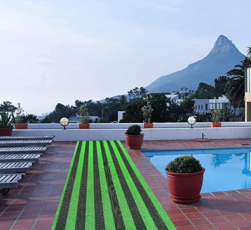 Image of Double Colour Anti Skid & Multipurpose /Bathroom Mat /Shower Mat /Carpet /Rugs /Rainmat /Swimming Pool Mat|Waterproof Doormat for Indoor /Outdoor Home Office Entrance| (Green-Black, 2x15Ft)