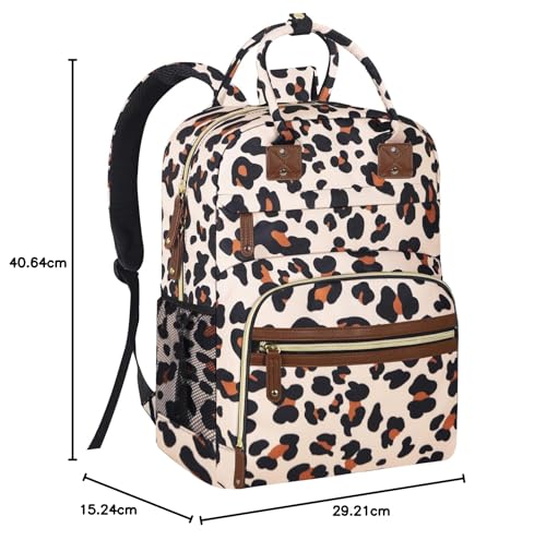 Tenot Diaper Bag Backpack Tote for Women Large Capacity, Baby Bag with Insulated Pockets Multifunctional Diaper Bags, Leopard Print, 11.5" L x 6.0" W x 16.0" H, Standard - Image 7