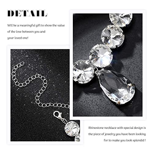 Acedre Rhinestone Choker Necklace Large Crystal Pendant Necklaces Silver Diamond Neck Chain Party Prom Pageants Fashion Chokers Jewelry For Women And Girls #TOP5