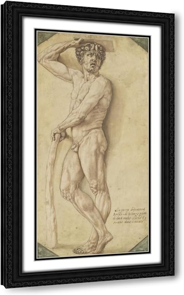ArtDirect A Satyr (1544-1545) Custom Framed Art Print Giclee Print or Canvas Options with Various Sizes and Customization by Benvenuto Cellini