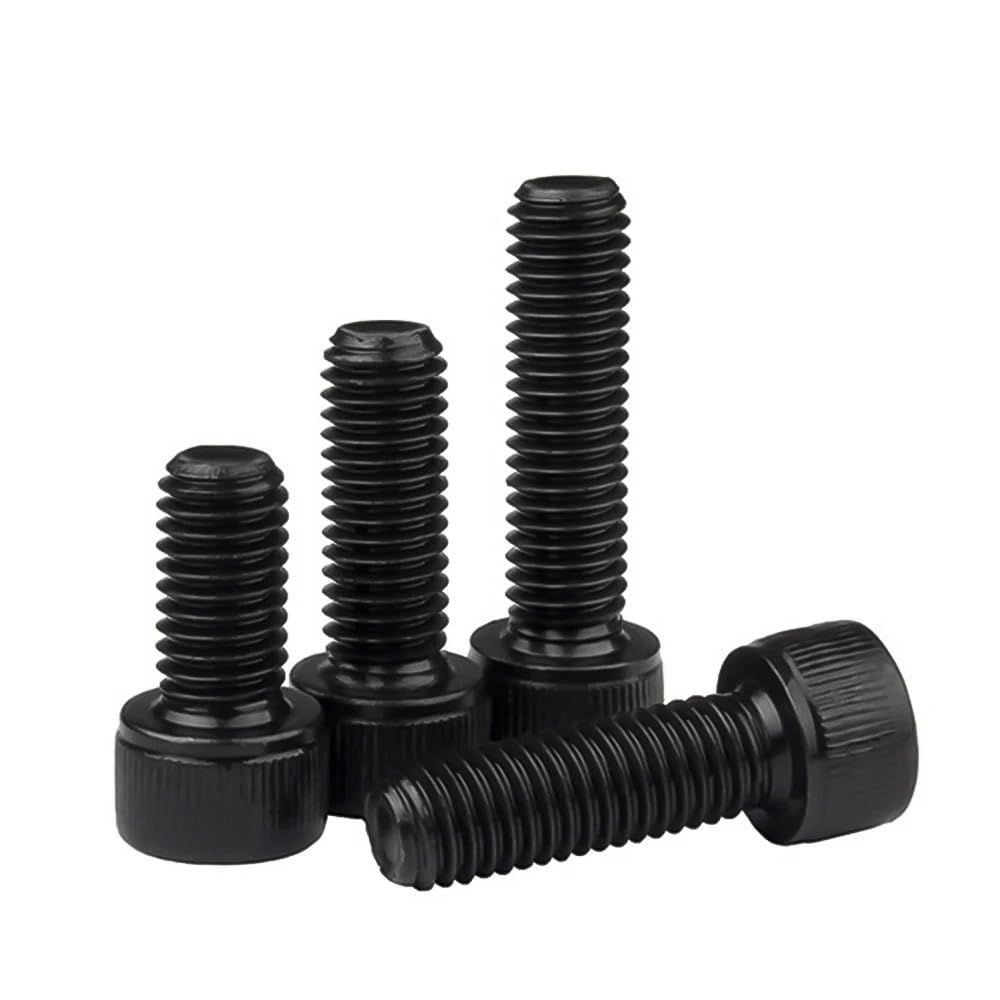 M2 M2.5 M3 304 Stainless Steel Hex Socket Cap Head Allen Bolt DIN912 Grade 12.9 Black Hexagon A2 Screw(6mm,M3 (100Pcs))